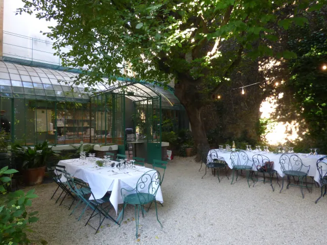 Vue du jardin privatisé pour un événement