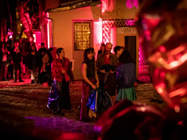 Vue de la cour lors de la soirée pour la Saint-Valentin, le 14 février 2020.