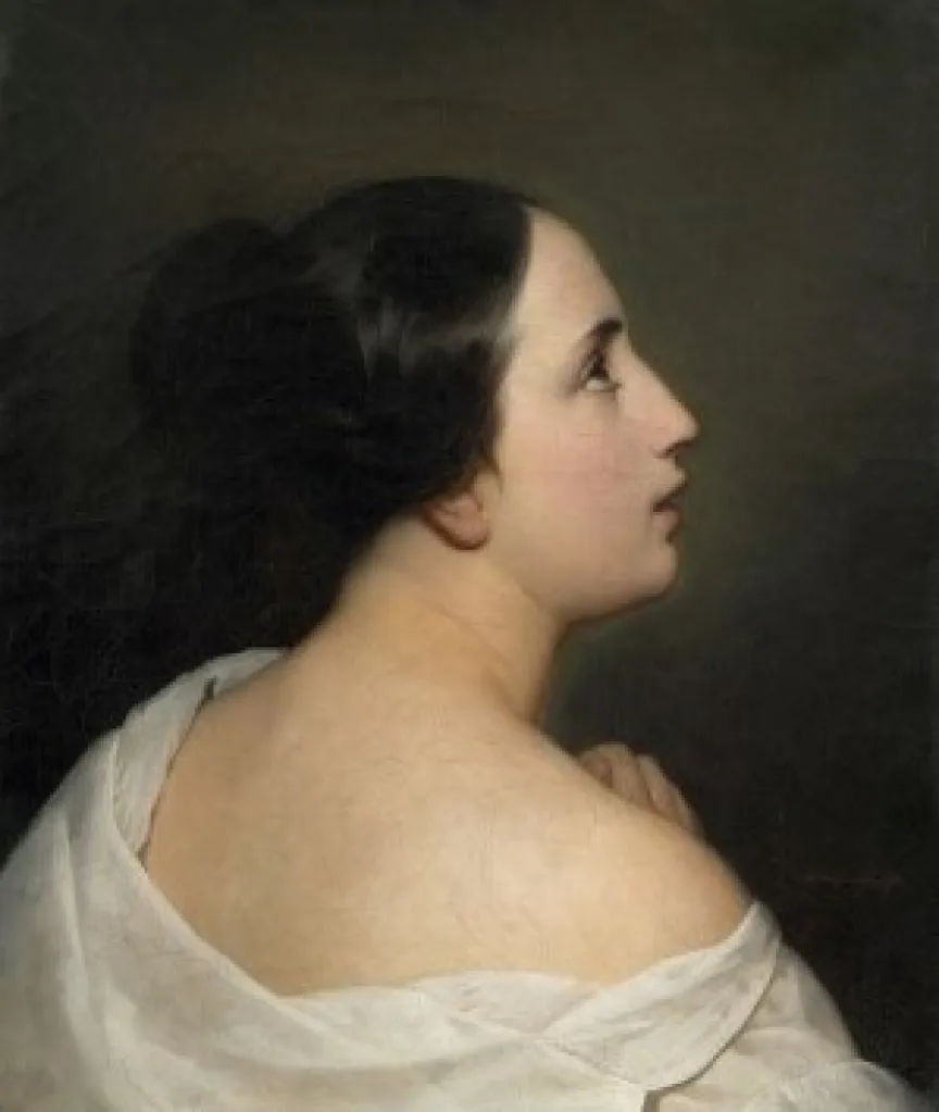 Jeune femme, les mains jointes, Henry Scheffer