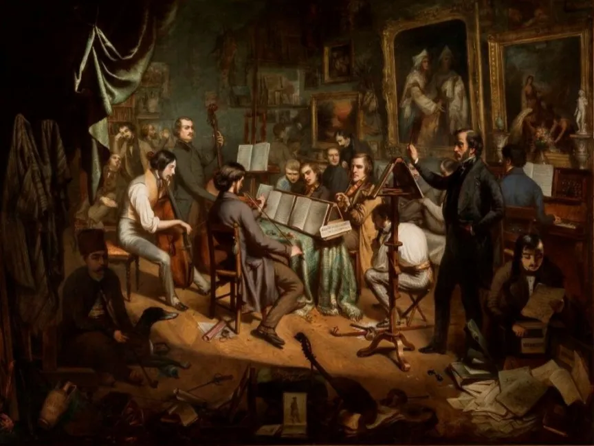Un concert à l'atelier, Charles Valfort, 1847
